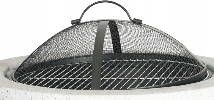 Semineu de exterior pentru terasa sau gradina din placa de magneziu, cu grill pentru gratar, 60x60x42cm