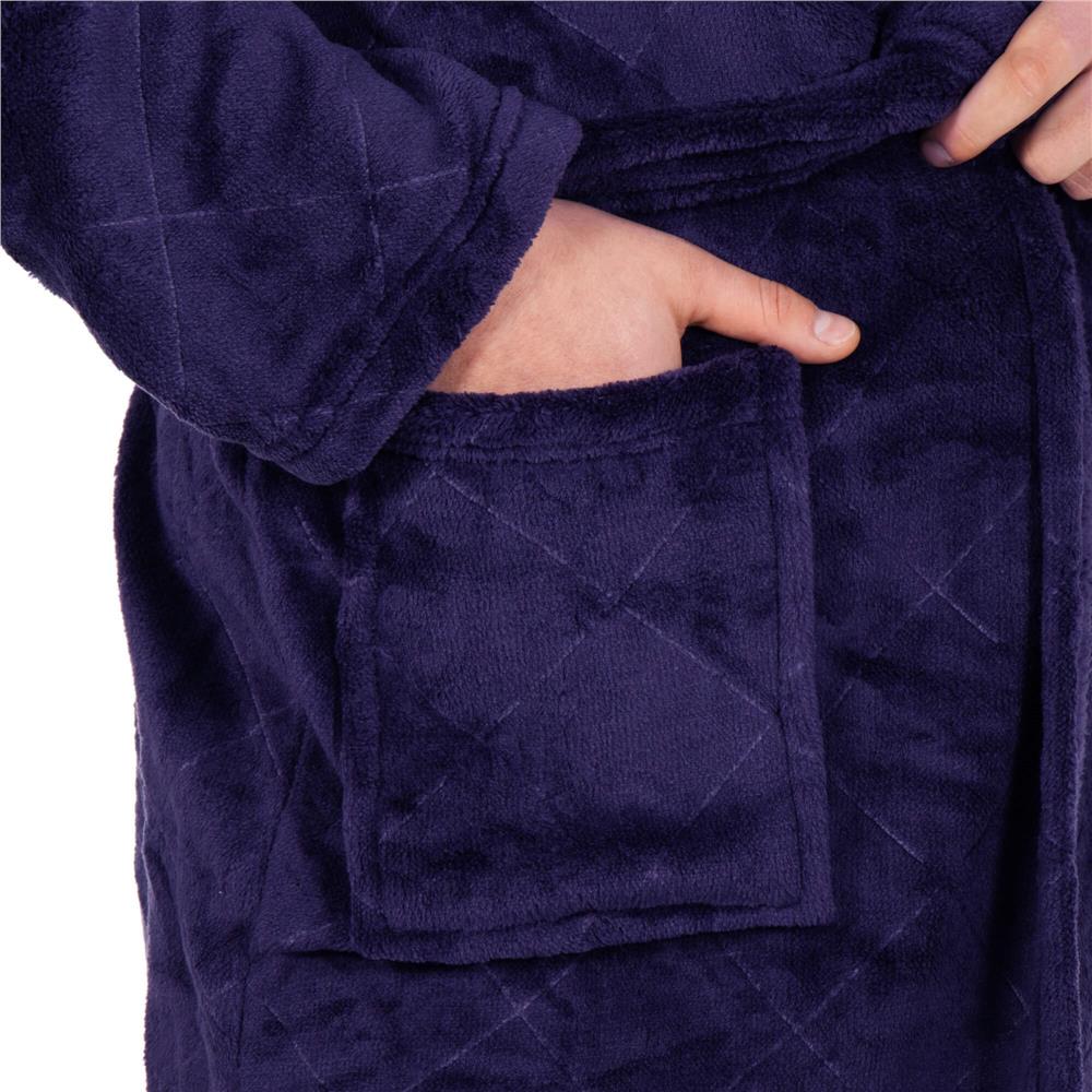 Halat de baie pentru barbati pana la genunchi, marimea L/XL, mov