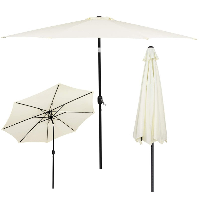 Umbrela terasa gradina, cu manivela si inclinare, GU17, diametru 300cm, Crem