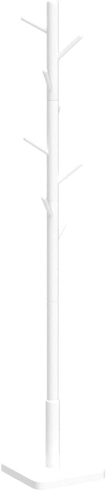 VASAGLE Cuier pentru haine, din lemn masiv, tip pom, cu 8 carlige, baza patrata, 175cm, alb - 4