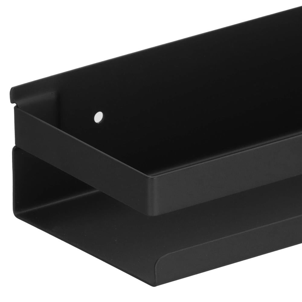 Raft de baie cu 2 sisteme instalare pe perete, aluminiu, 40x10x6cm, negru