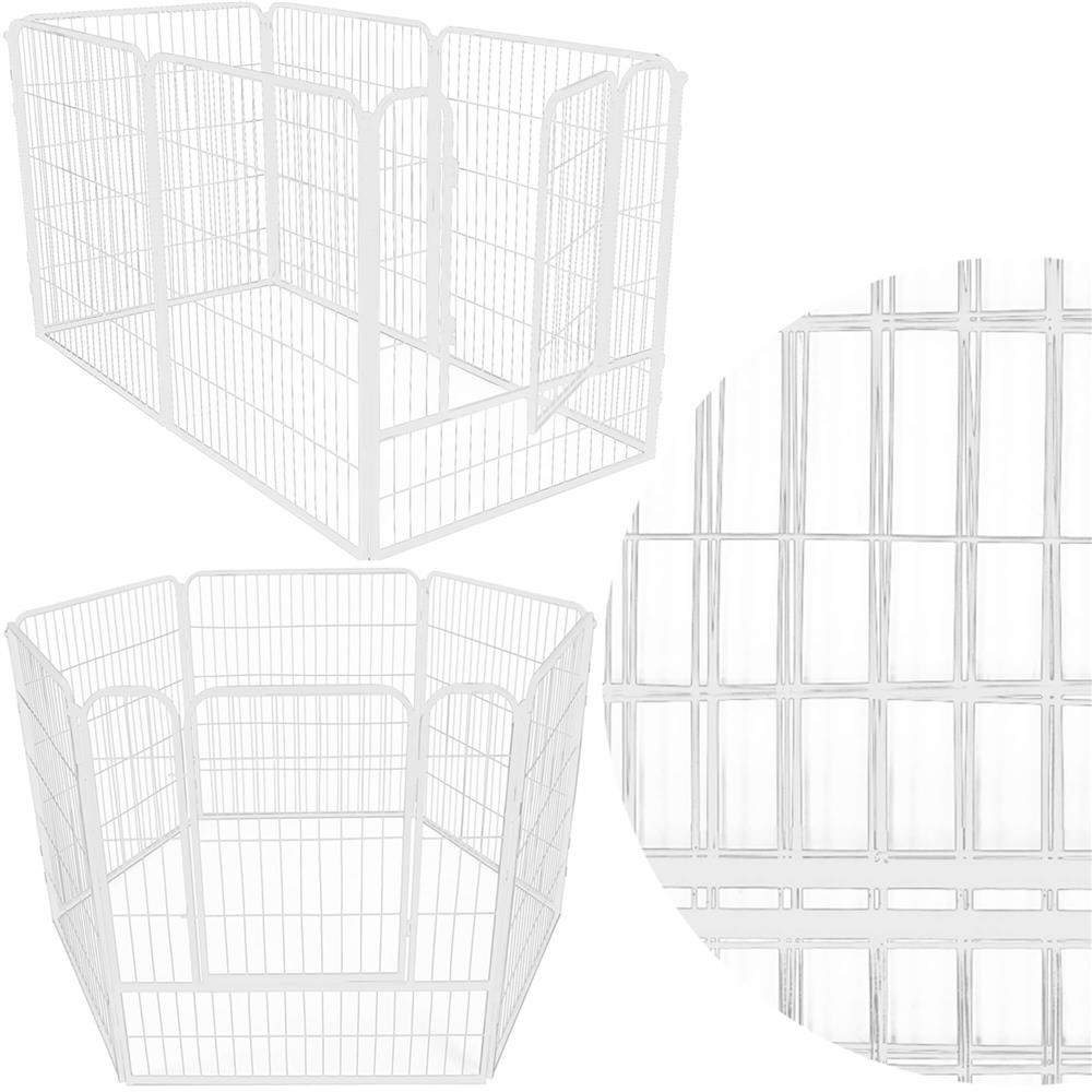 Tarc pentru animale de companie, din fier, forma configurabila, cu usa de acces, 4XL, 184x100x93cm, alb