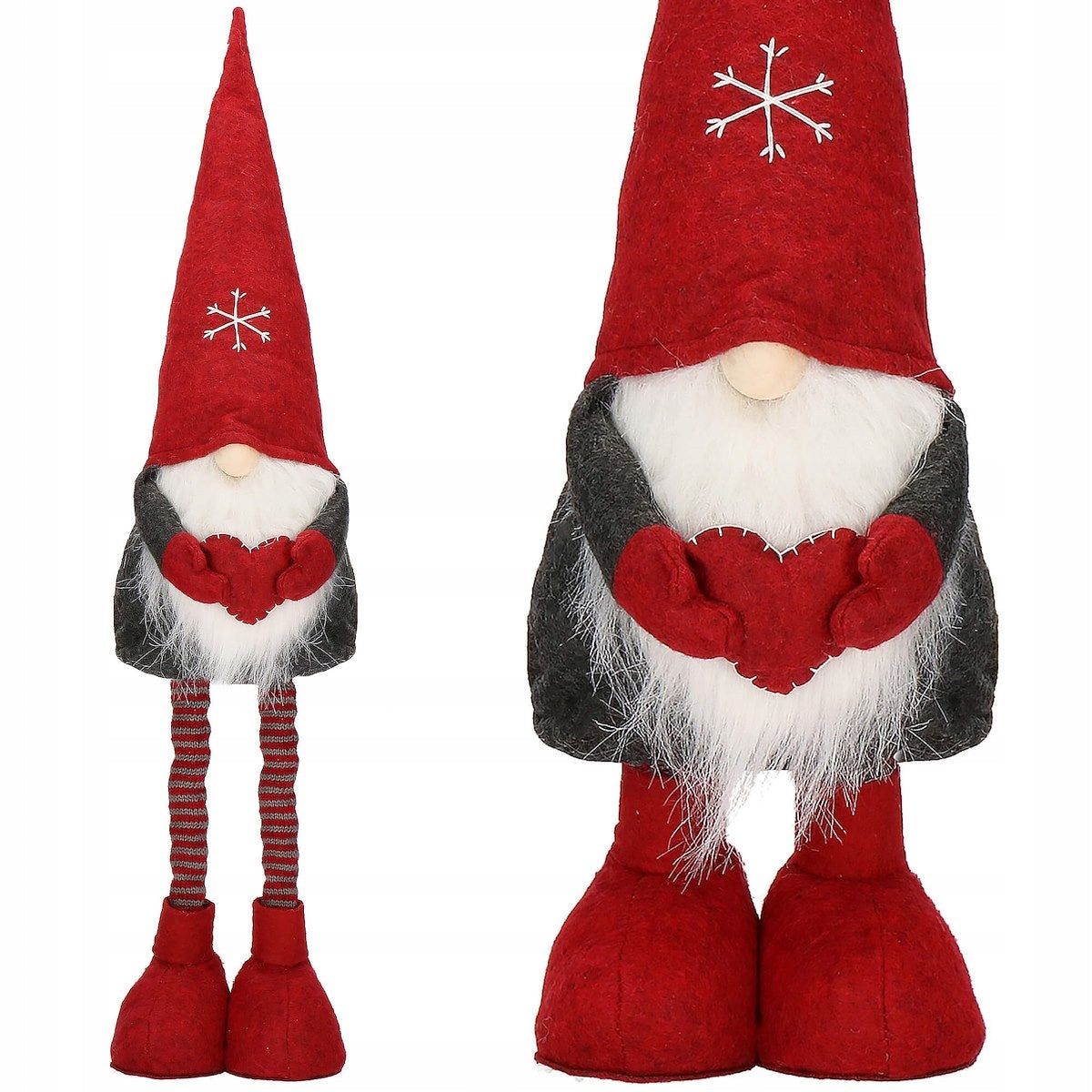 Figurina Craciun, Gnom, picioare telescopice, inaltime extensibila 50-70cm