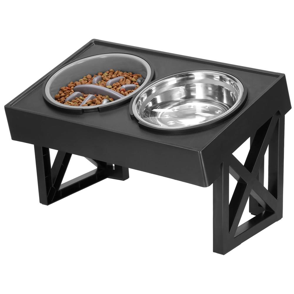 Set 2 boluri cu stand, pentru catei, inaltime si unghi reglabile, 2 x 21 cm - 5