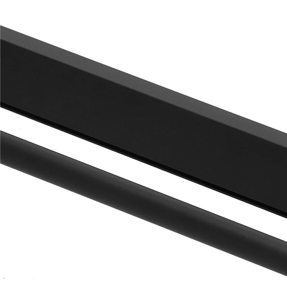 Suport prosoape pentru baie cu 2 sisteme de instalare, 2 brate, din aluminiu, 50x12cm, negru