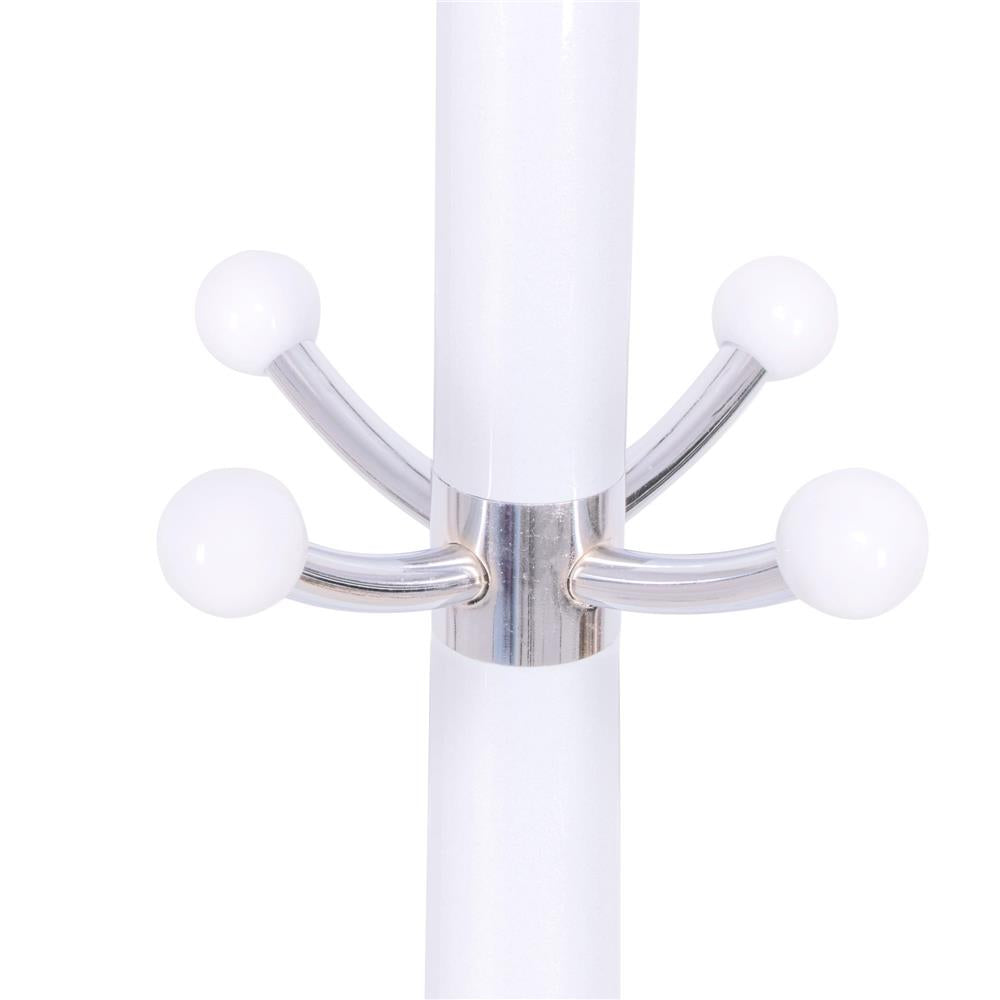 Cuier tip pom din metal Sersimo, 12 agatatoare, 174cm, alb