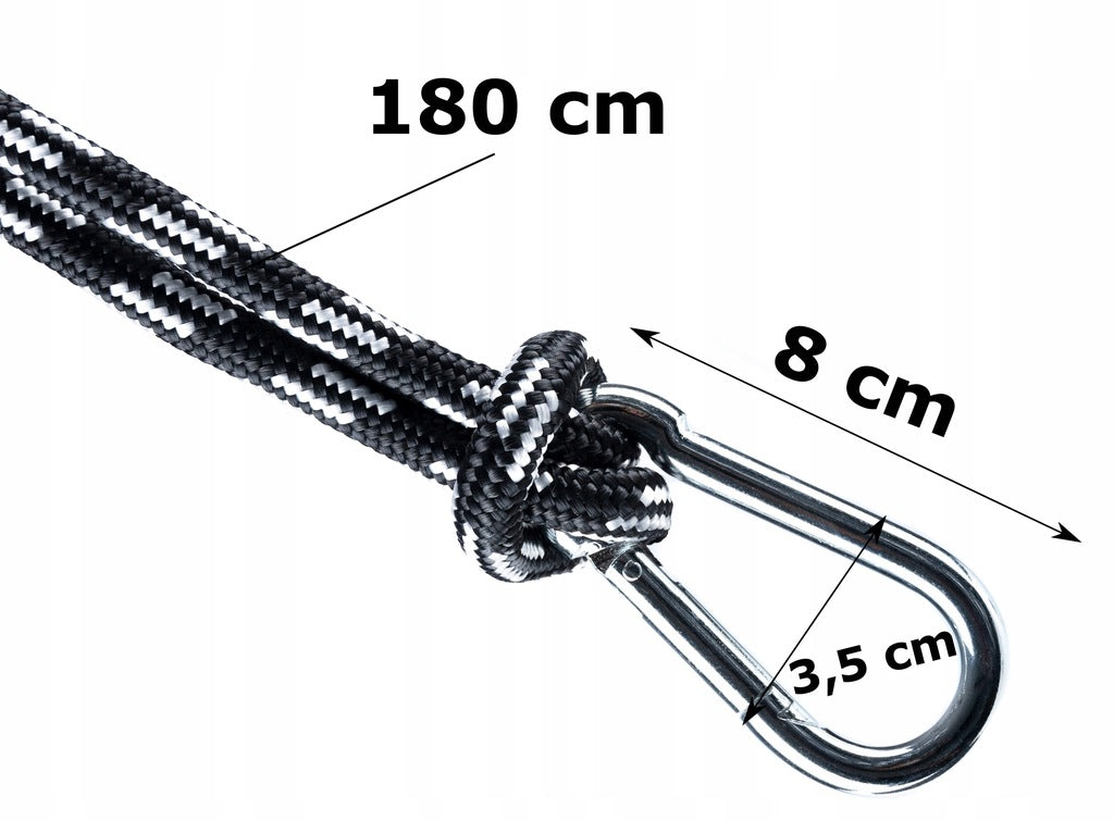 Kit de montare hamac cu 2 franghii de 180cm si 2 carabine, sarcina 2x200kg