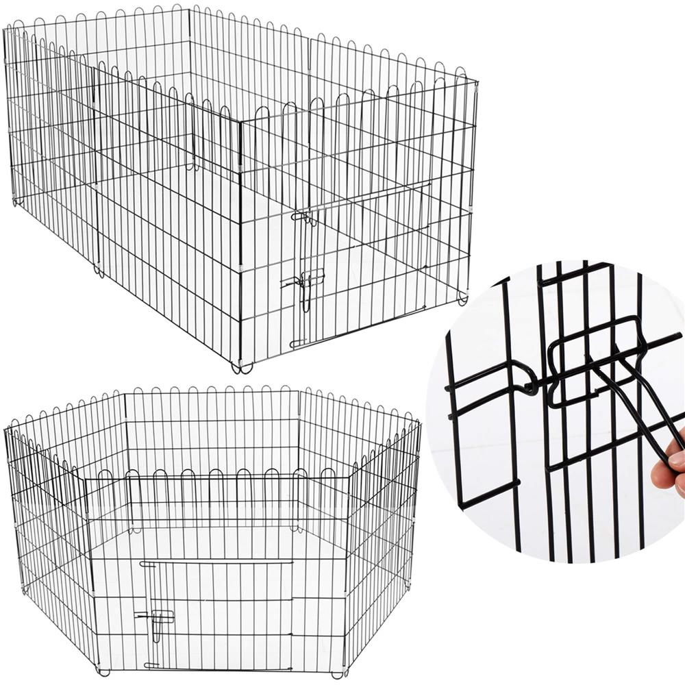 Tarc pentru animale de companie, din fier, forma configurabila, cu usa de acces, 3XL, 165x85x73cm, negru