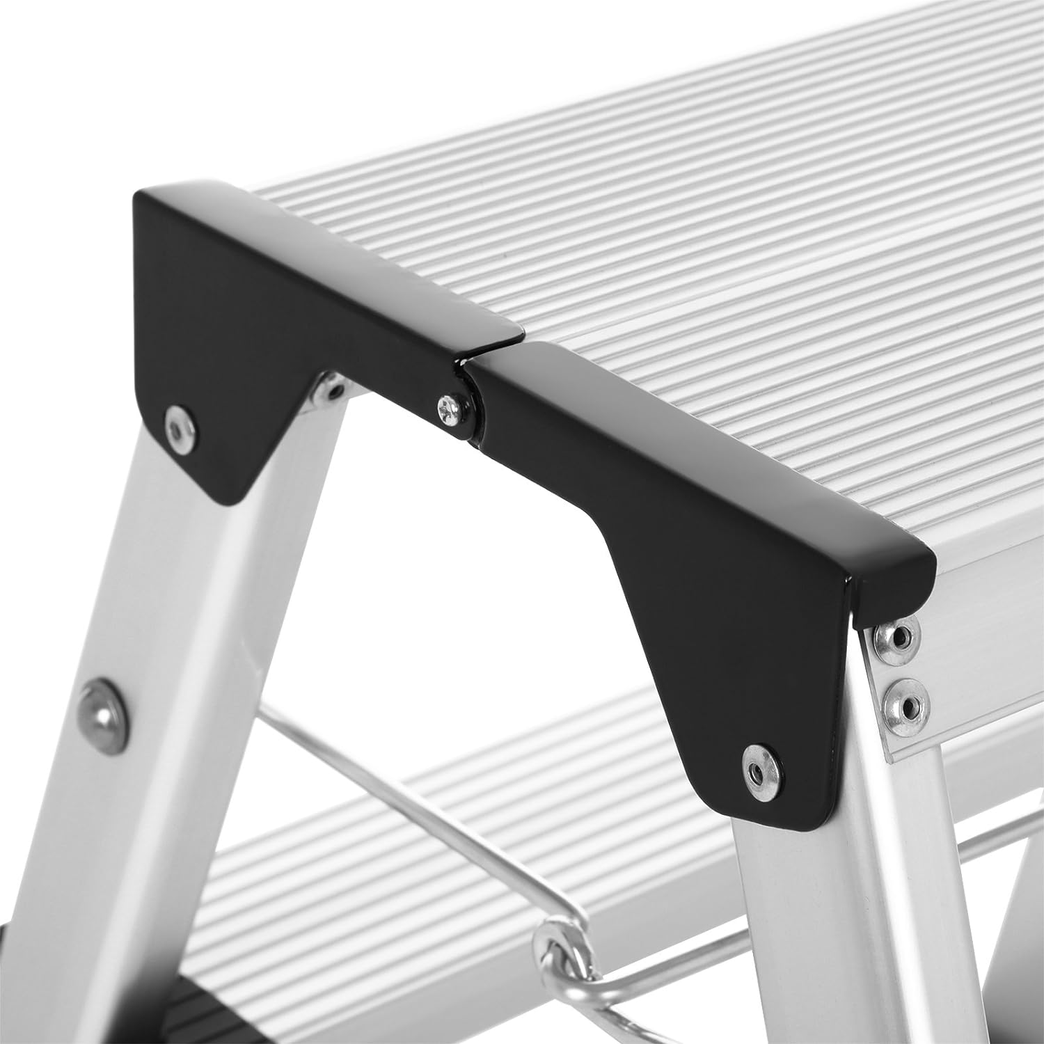 SONGMICS Scara dubla din aluminiu, multifunctionala, sarcina 150kg, cu 3 trepte, 59x44x62cm - 4