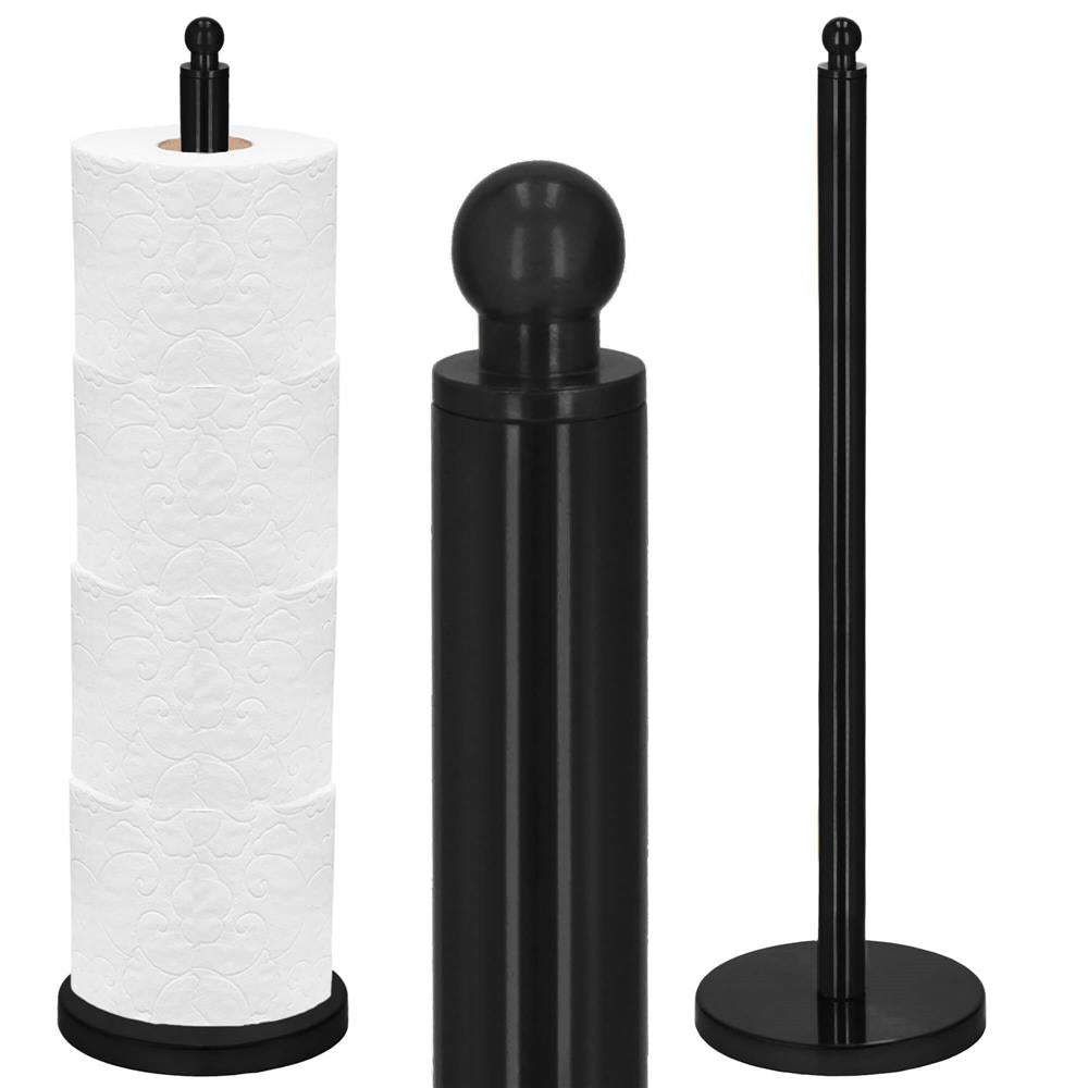 Suport hartie igienica tip tija, 52cm, negru mat - 4