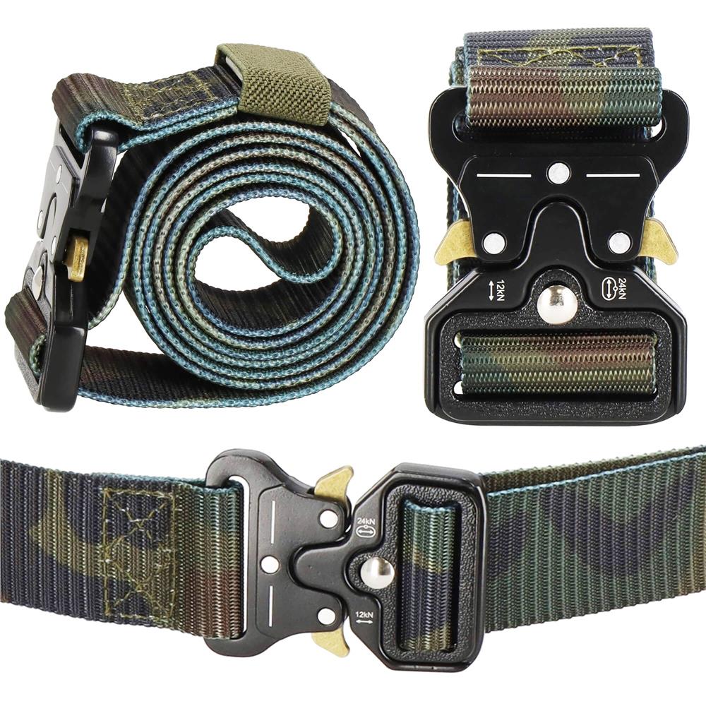 Curea centura Tactical Combat pentru barbati 3.7x125cm, rezistent, verde camuflaj