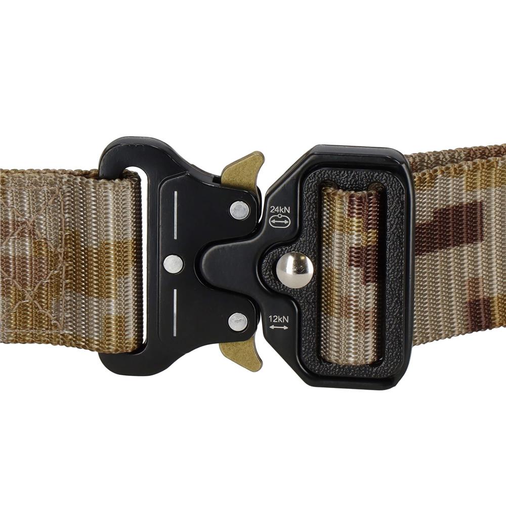 Curea centura Tactical Combat pentru barbati 3.7x125cm, rezistent, verde deschis camuflaj