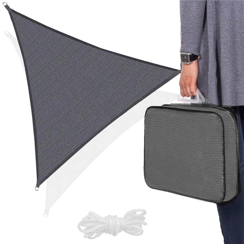 Copertina prelata de soare, triunghiulara, impermeabila cu protectie UV, 5x5x5m, gri - 5