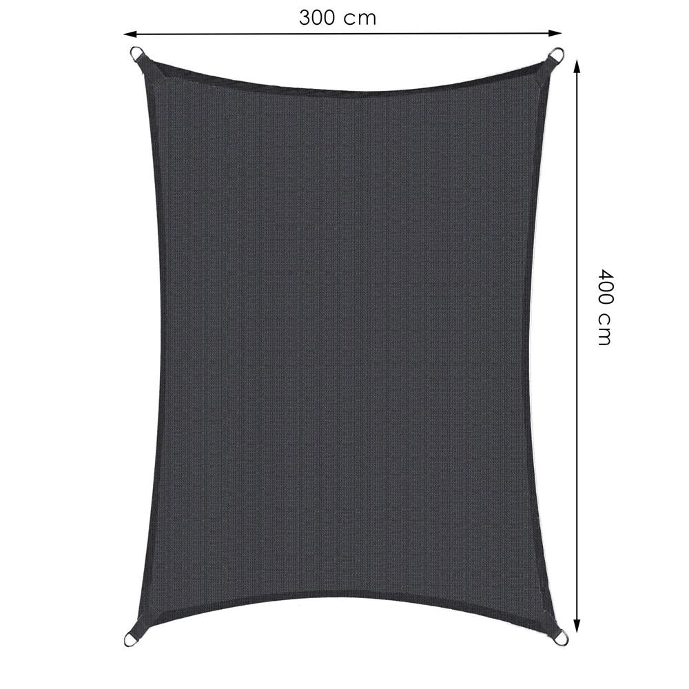 Copertina prelata de soare, dreptunghiulara, impermeabila cu protectie UV, 4x3m, gri inchis - 4