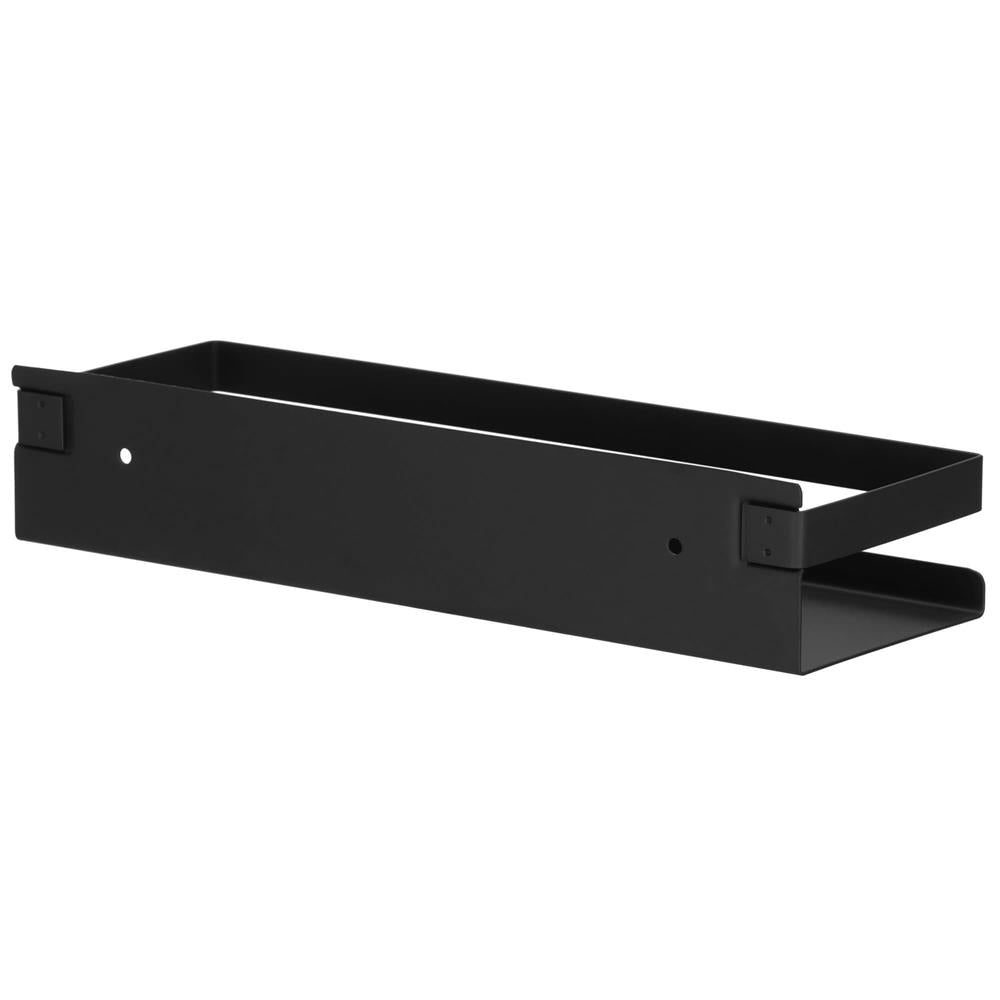 Raft de baie cu 2 sisteme instalare pe perete, aluminiu, 30x10x6cm, negru