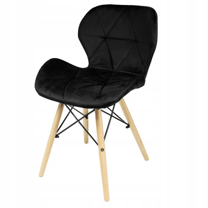 (DL) Scaun dining Velvet pentru bucatarie tapitat cu catifea, 46x50x73cm, negru