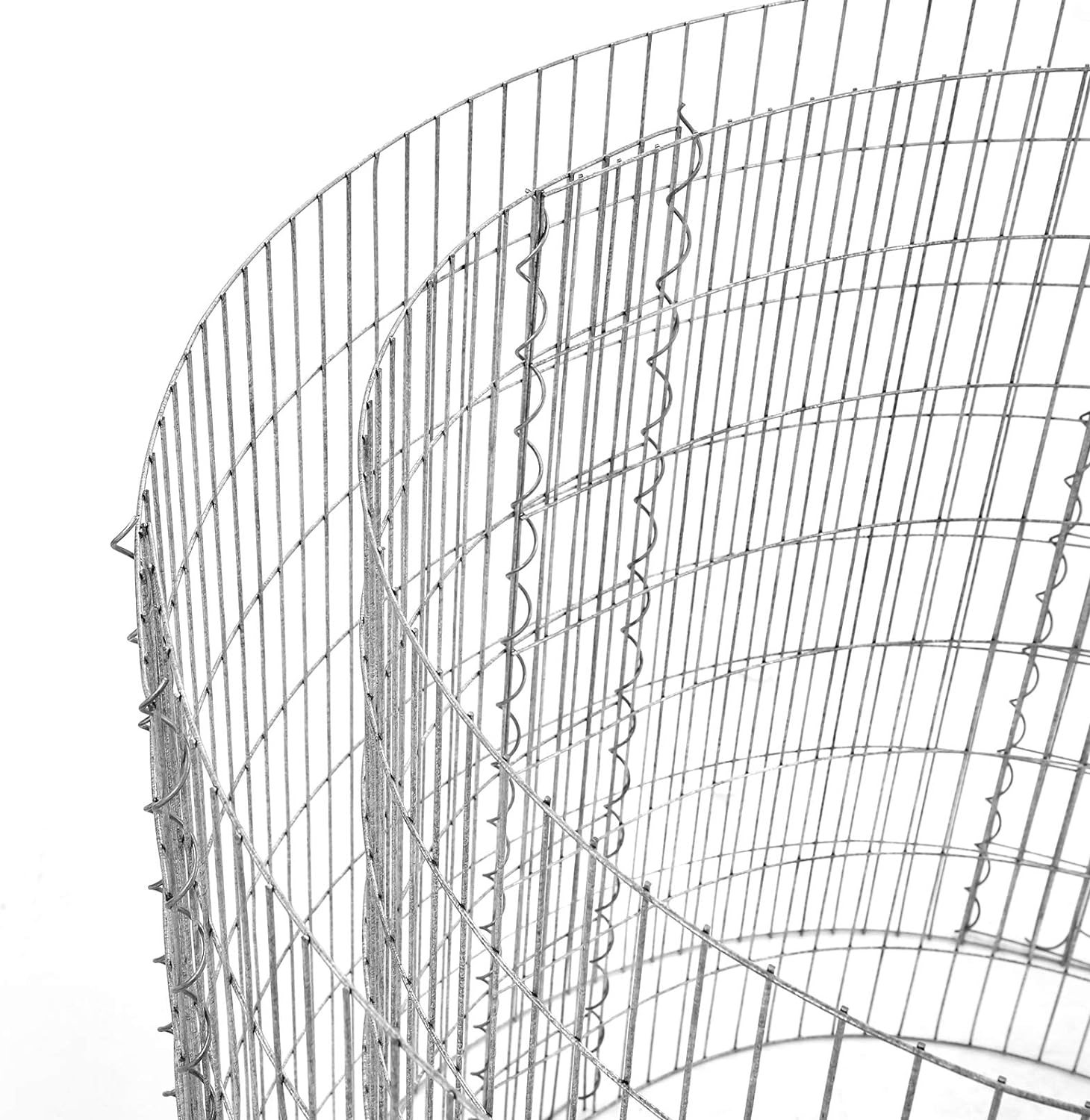 SONGMICS Cos de gabioane rotund pentru pietre, otel galvanizat, 90x90x40cm, argintiu