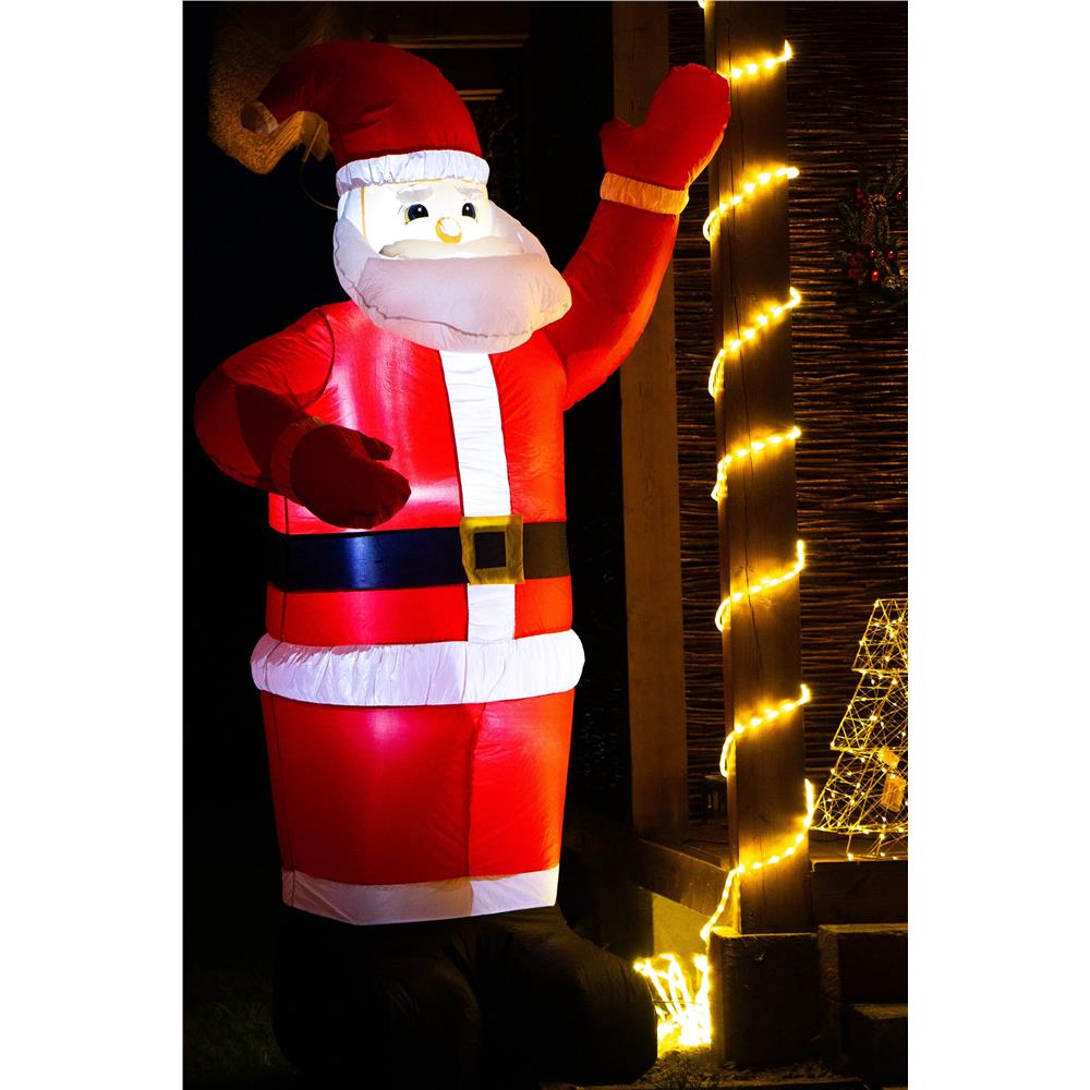 Figurina Mos Craciun, gonflabila, cu iluminare LED, umflare automata, 180cm - 2
