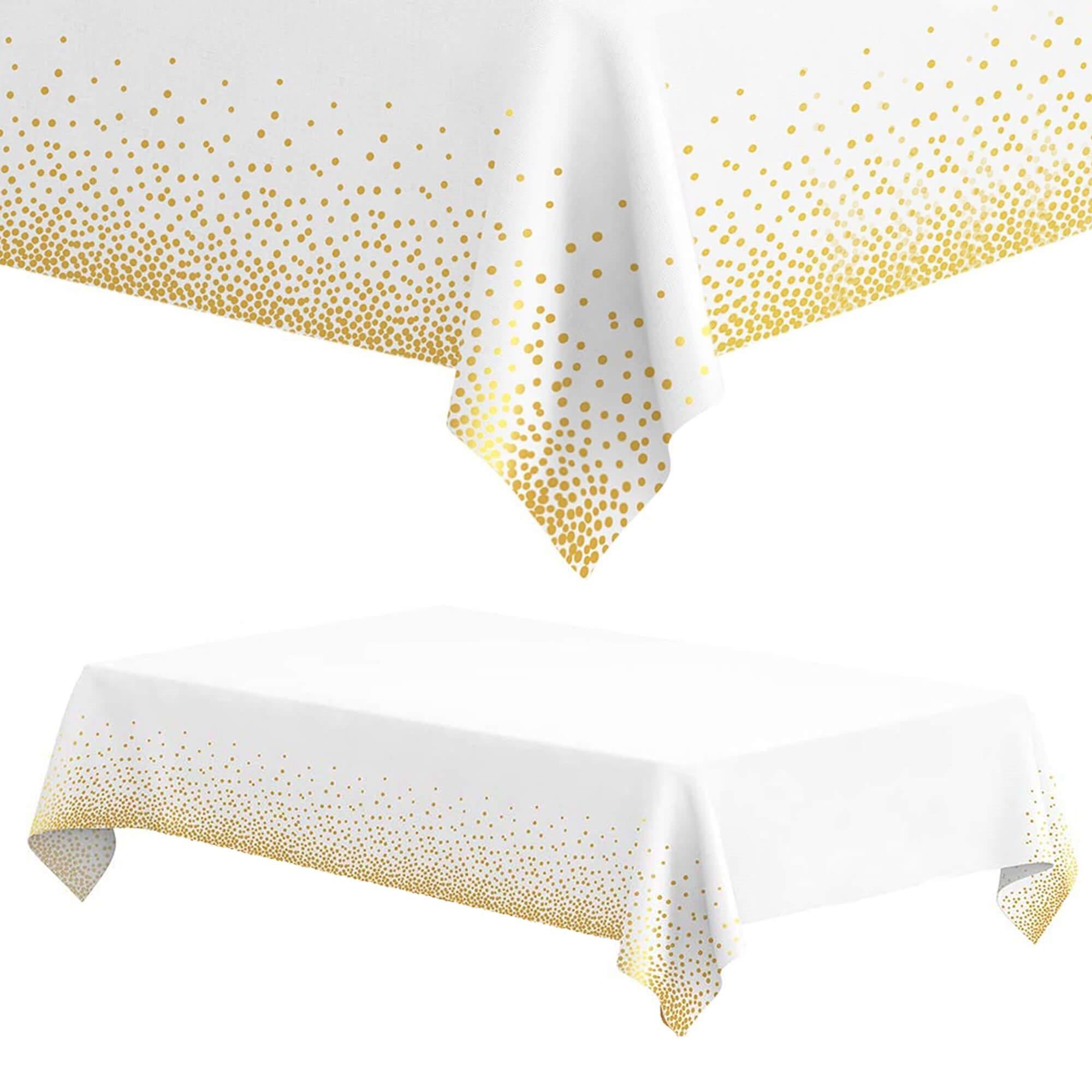 Fata de masa de unica folosinta pentru petreceri, 137x272cm, alb auriu
