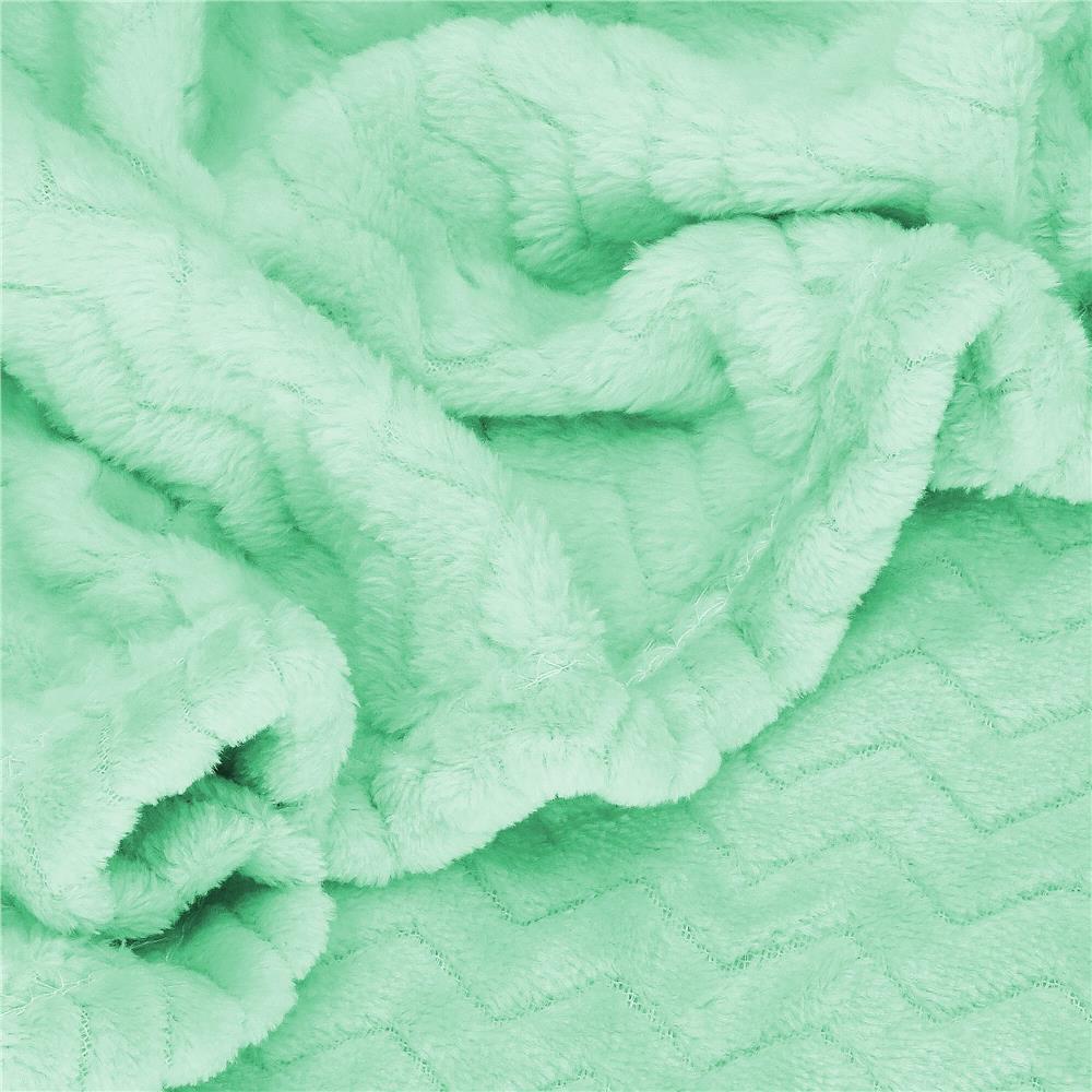 Patura pufoasa pentru 2 persoane, 2 fete, model in relief, 200x220cm, verde
