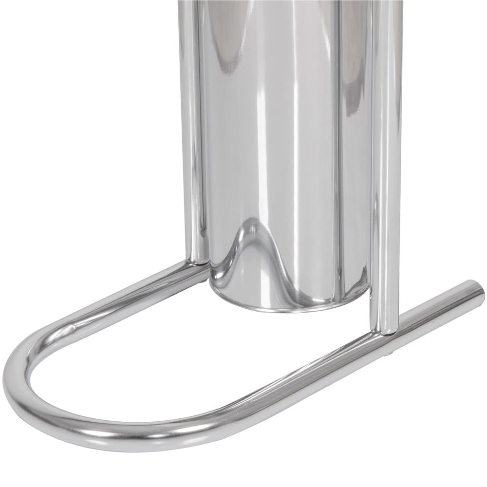 Stand cu perie WC si suport hartie igienica, inox, 72cm, argintiu