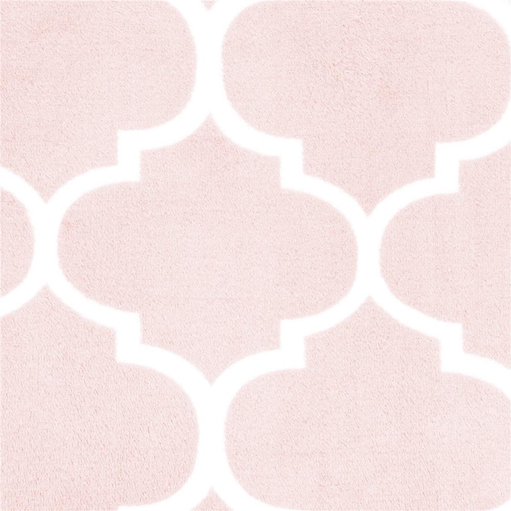 Patura pufoasa pentru 2 persoane, 200x220cm, cu model trifoi marocan, roz