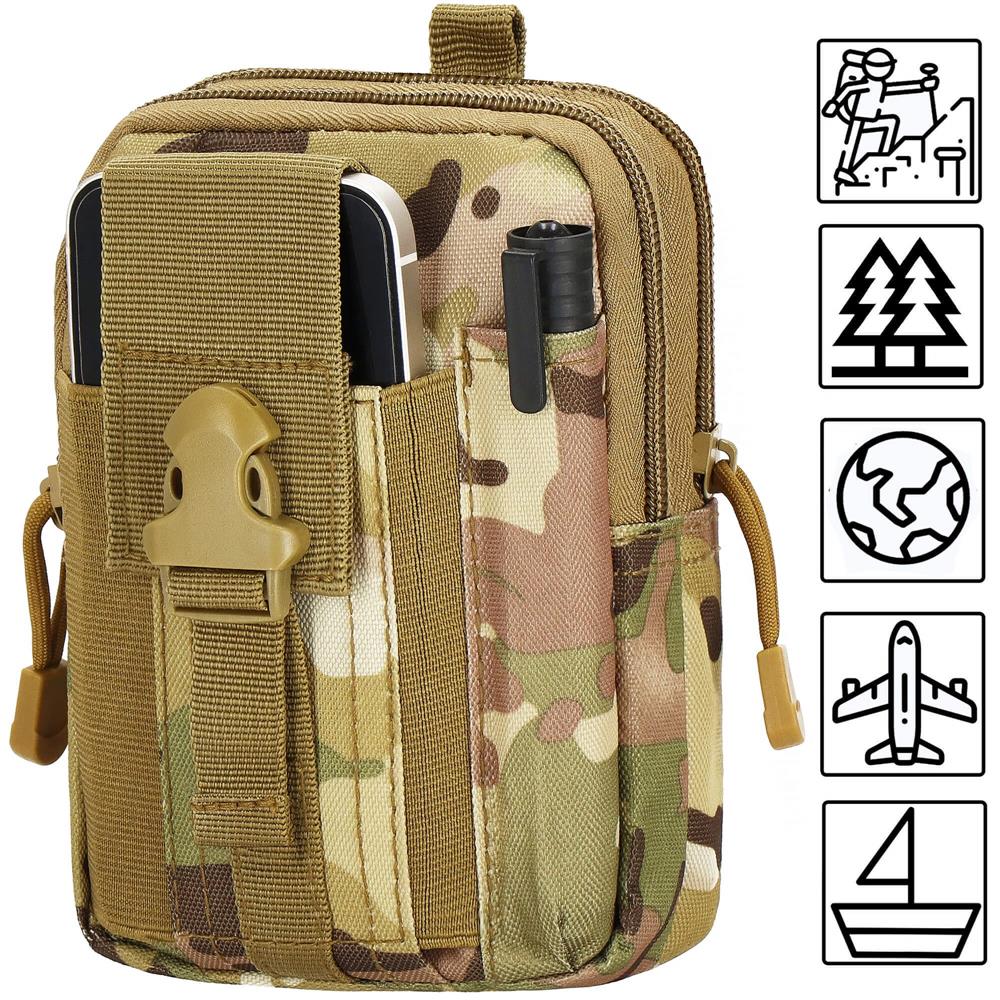 Borseta sport de brau, impermeabila, cu prindere la curea, 18x12x5cm, verde camuflaj