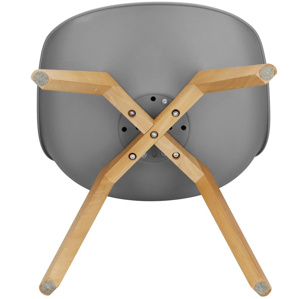 Set 4 scaune dining Verdhe pentru bucatarie cu perna tapitata cu piele ecologica, 49x82cm, gri