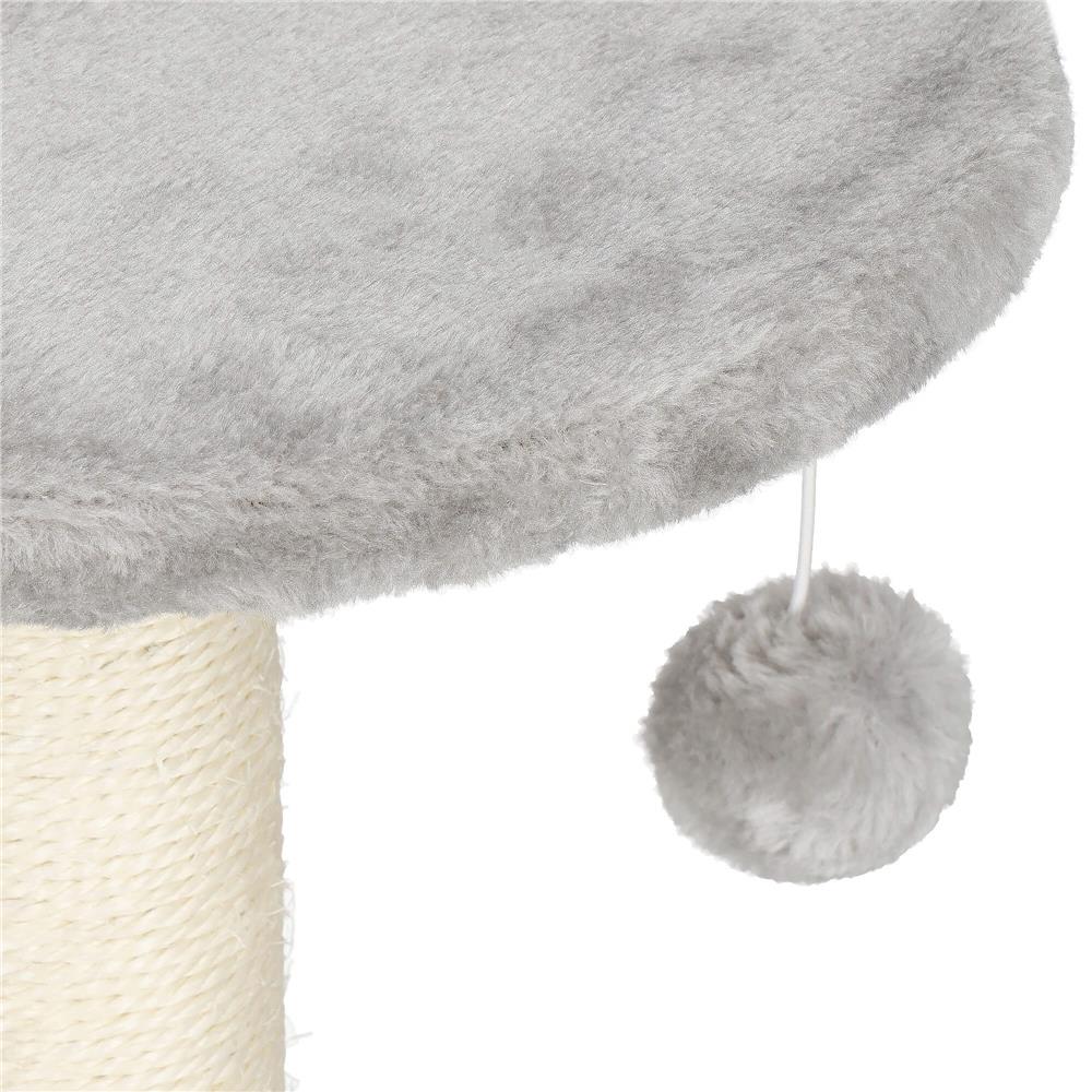 Ansamblu de joaca pentru pisici, cu loc pentru zgariat, culcus, minge, 47cm, crem
