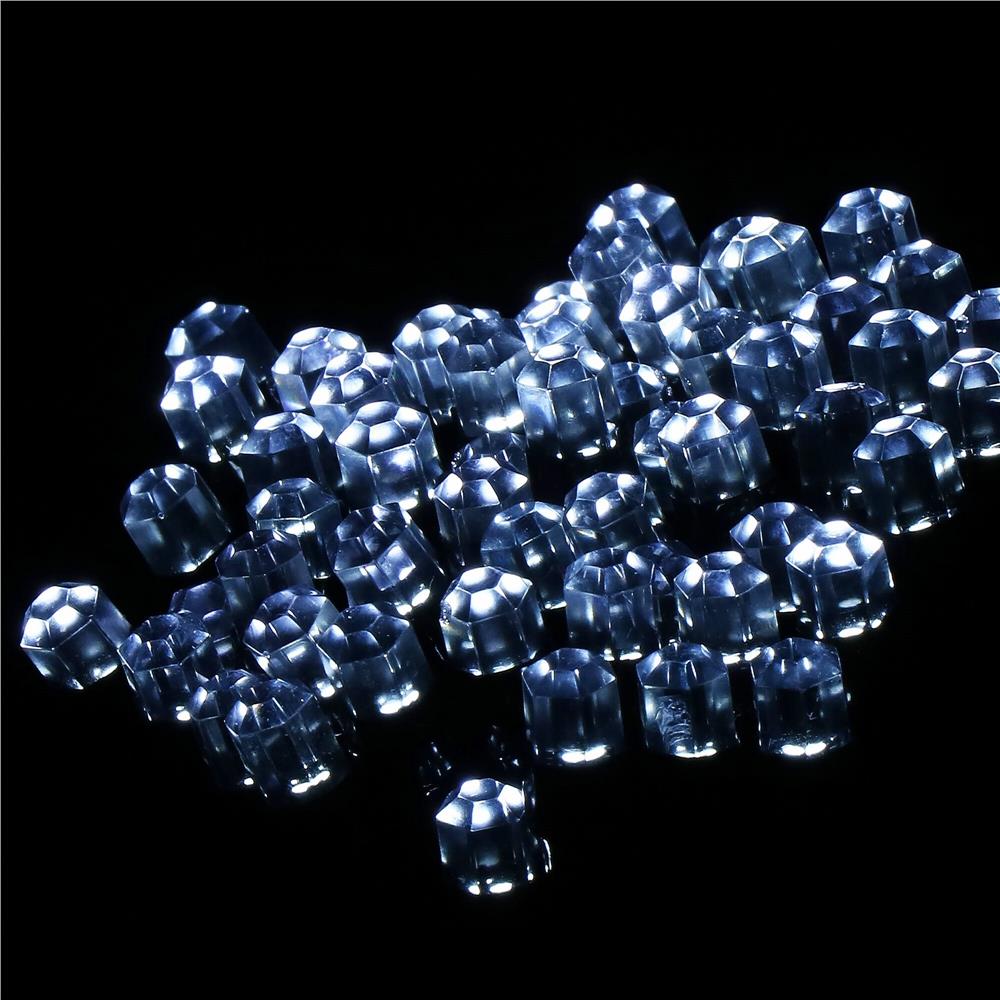 Instalatie lumini de exterior pentru gradina, 9 metri, 120 LED-uri forma cristal, cu baterii, alb