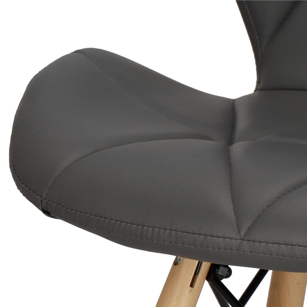 Set 4 scaune dining Torino pentru bucatarie tapitat cu piele ecologica, 40x72cm, gri