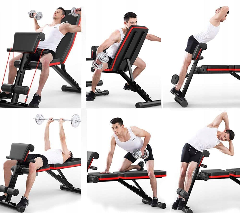 Banca multifunctionala antrenament fitness, spatar reglabil 7 trepte, sarcina maxima 150 kg