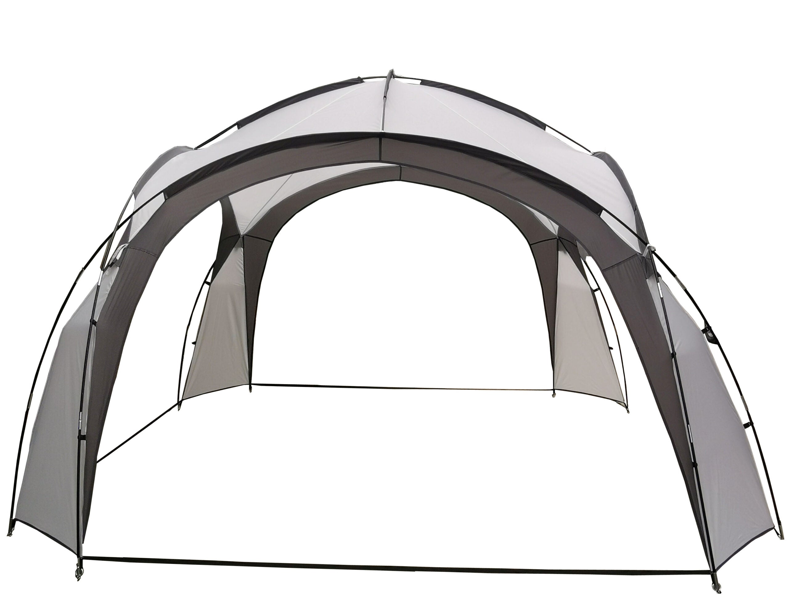 Pavilion gradina 350x350x230 cm, structura fibra de sticla, acoperis poliester impermeabil, gri cu alb