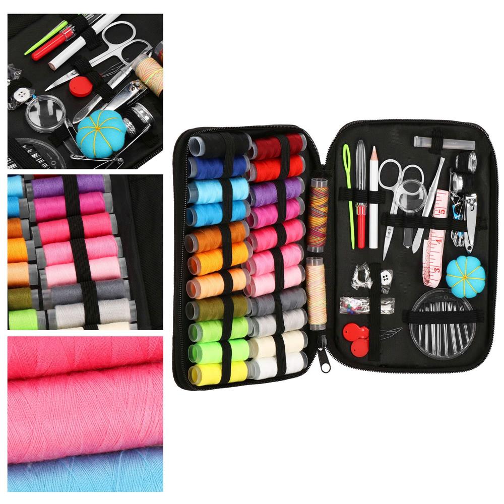 Set articole de cusut cu geanta de depozitare, 100 piese