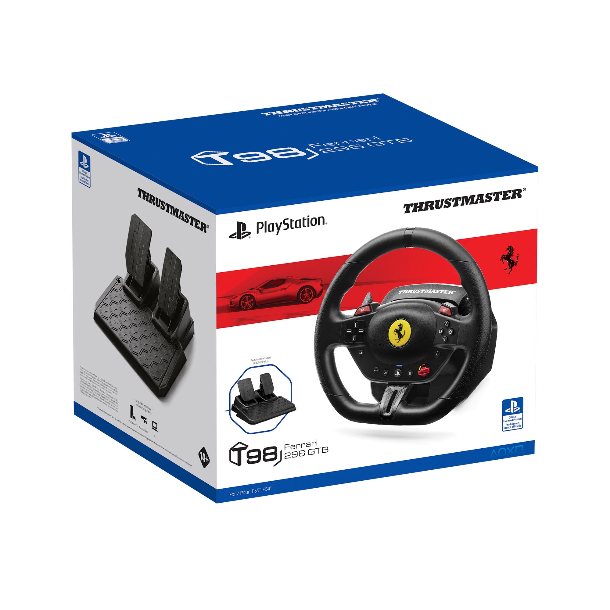 Thrustmaster T98-P FERRARI 296 GTB Racing Wheel and Pedals (PC/PS) "4160880"