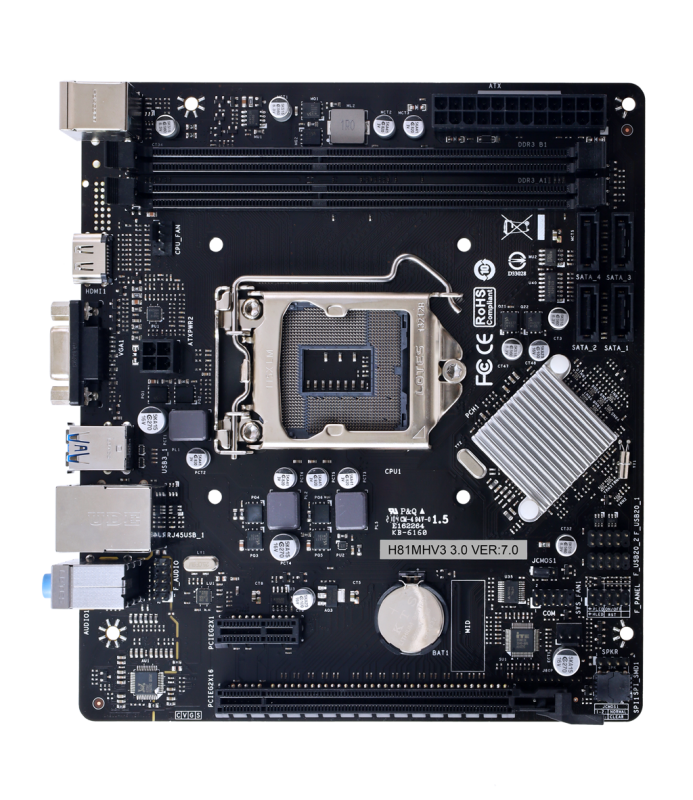 Resigilat - Placa de Baza BIOSTAR H81MV3 3.0 LGA1150, 2x DDR3, 1x PCIE 2.0 x1 1x PCIE 2.0 x16, 1x VGA 1x HDMI, 2x SATA II 3GB