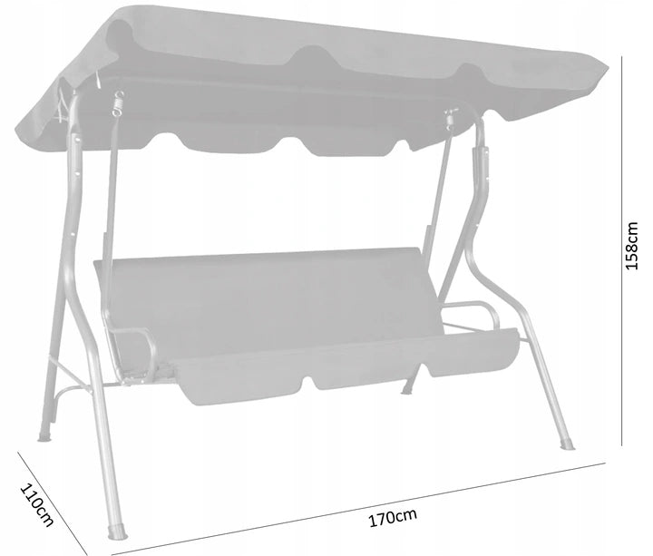 Leagan balansoar gradina Sersimo Cosenza, 3 locuri, 220kg, gri