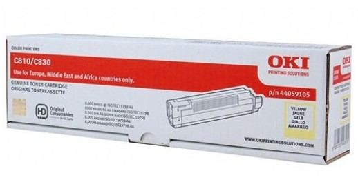 Toner Original OKI Yellow, 44059105, pentru C810|C830, 8K,