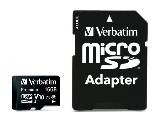 MEMORIE microSD CARD VERBATIM 16GB CLASA 10, ADAPTOR INCLUS "44082"