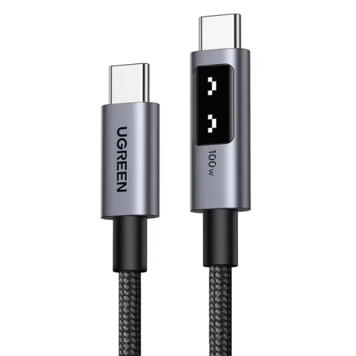 CABLU alimentare si date Ugreen, "L509", Fast Charging Data Cable pt. smartphone, USB Type-C la USB Type-C 100W/5A, 1m, braided, gri "35501"