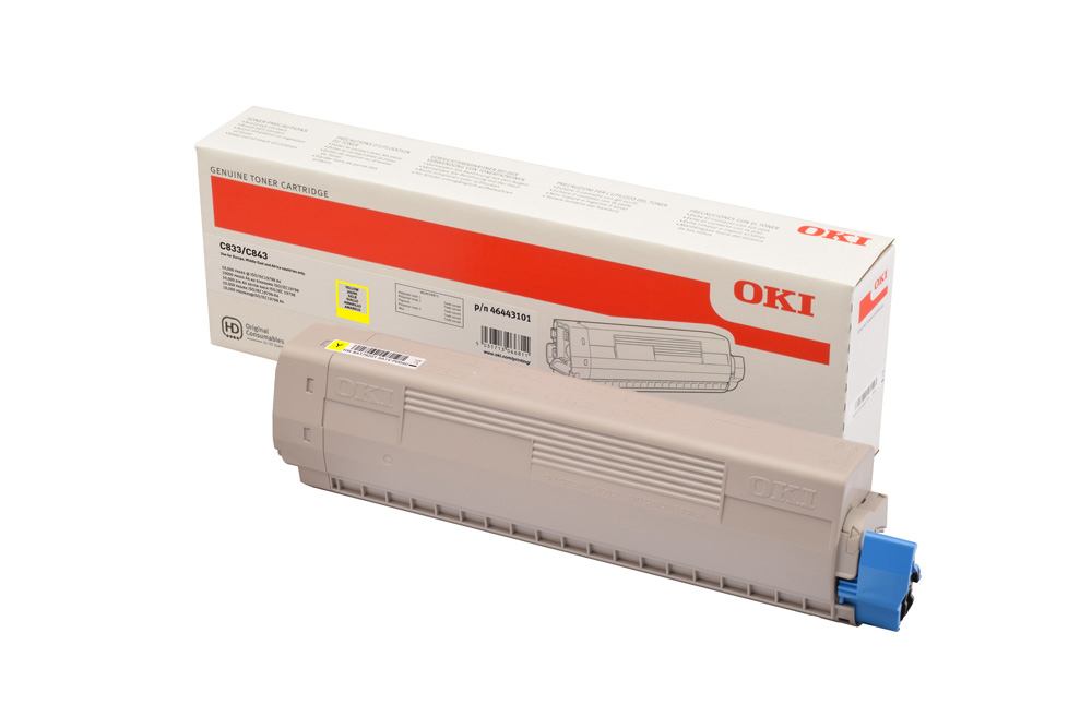 Toner Original OKI Yellow, 46443101, pentru C833|C843, 10K,