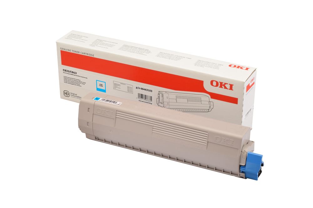 Toner Original OKI Cyan, 46443103, pentru C833|C843, 1K,
