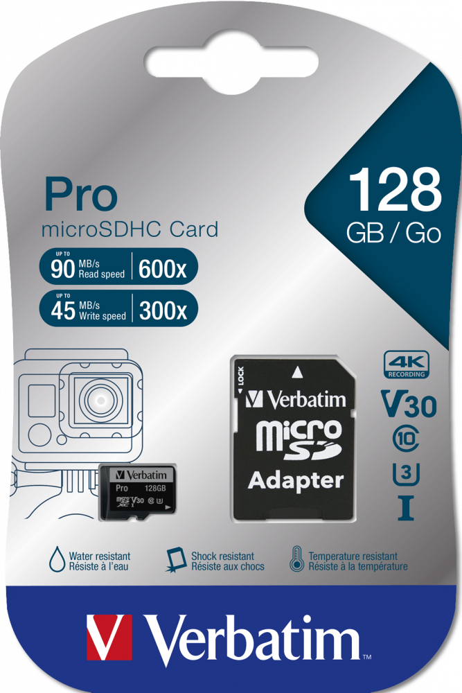 MEMORIE SD CARD VERBATIM 128GB CLASA 10 ADAPTOR INCLUS "47044"