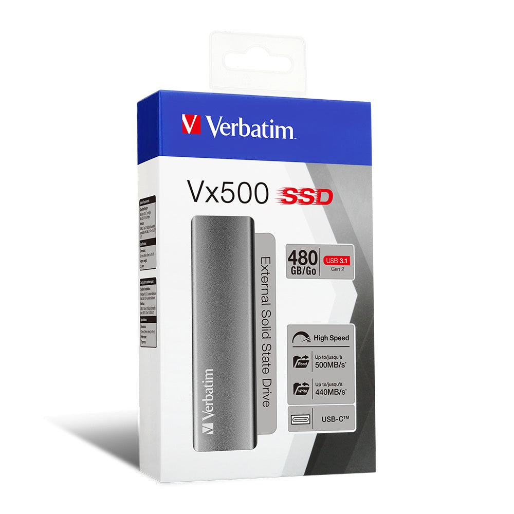 SSD. Externe Verbatim VX500 EXT SSD U3.1 G2 480, 