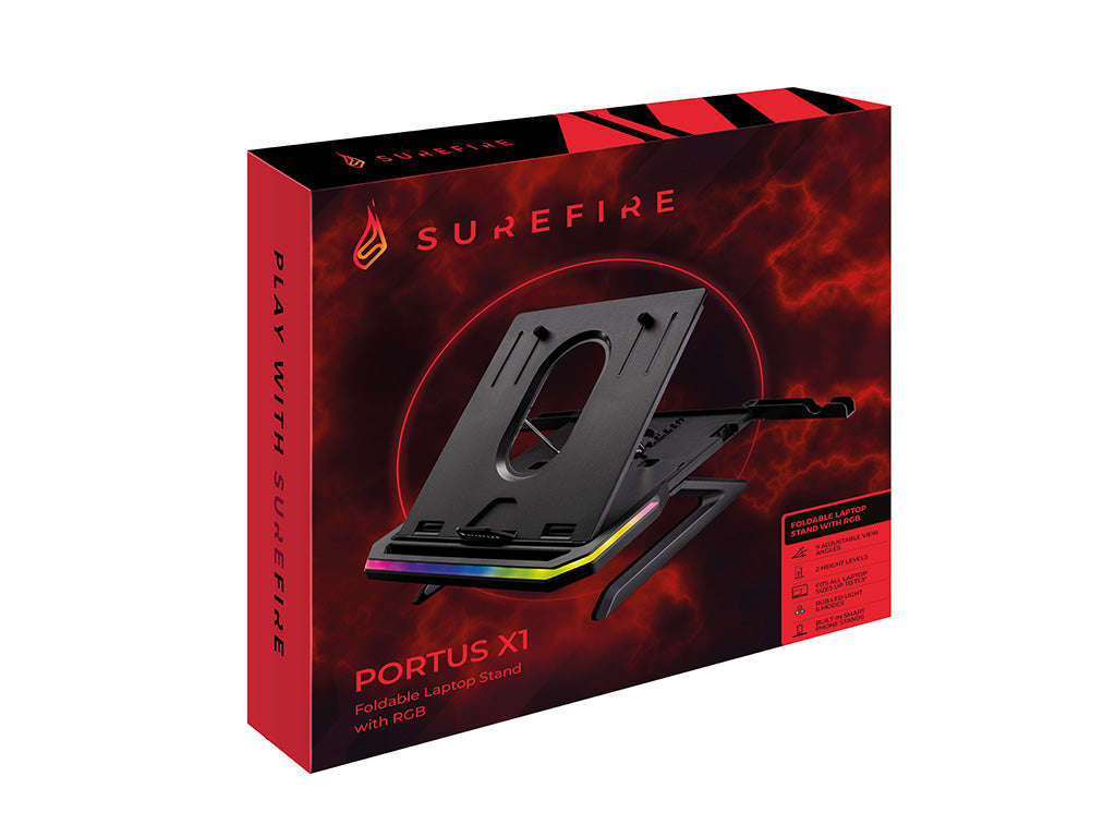 STAND Notebook Verbatim Portus X1 Foldable Laptop Stand with RGB "48842"