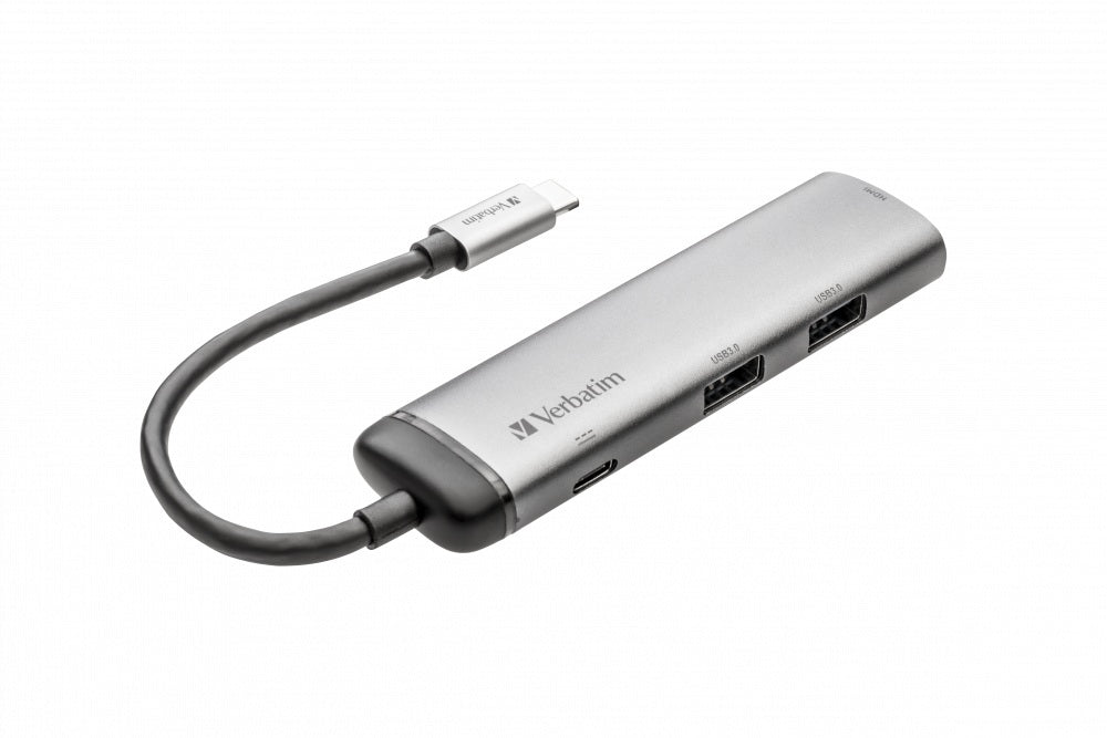 DOCKING Station Verbatim, USB 3.0 x 2, HDMI x 1 (4K@30Hz), USB Type C x 1, conectare USB Type C, cablu 15 cm, max. 3A