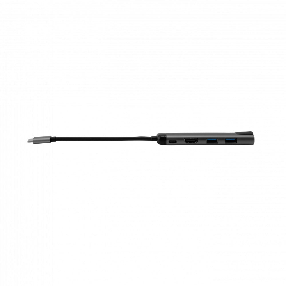 HUB extern VERBATIM, Gigabit LAN x 1, USB 3.0 x 2, HDMI x 1 (4K), USB Type C x 1, conectare USB Type C, cablu 15 cm, max. 3A, brushed metal "49141"
