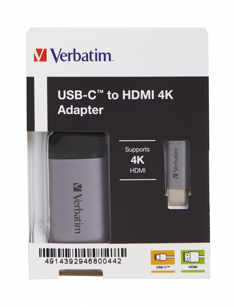 CABLU VIDEO VERBATIM, 4K USB TYPE C LA HDMI, USB 3.1 GEN 1, CABLU HDMI 10CM "49143"