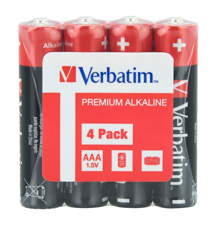 BATERIE VERBATIM AAA (R3), 1.5V alcalina, 4 buc., shrink wrap "49500"