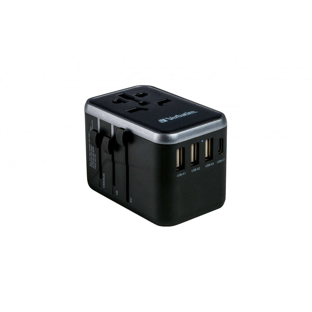 Adaptor universal Verbatim UTA-04, 6-in-1Priza cu USB-C PD si QC, USB-C, 3 x USB-A "49546"
